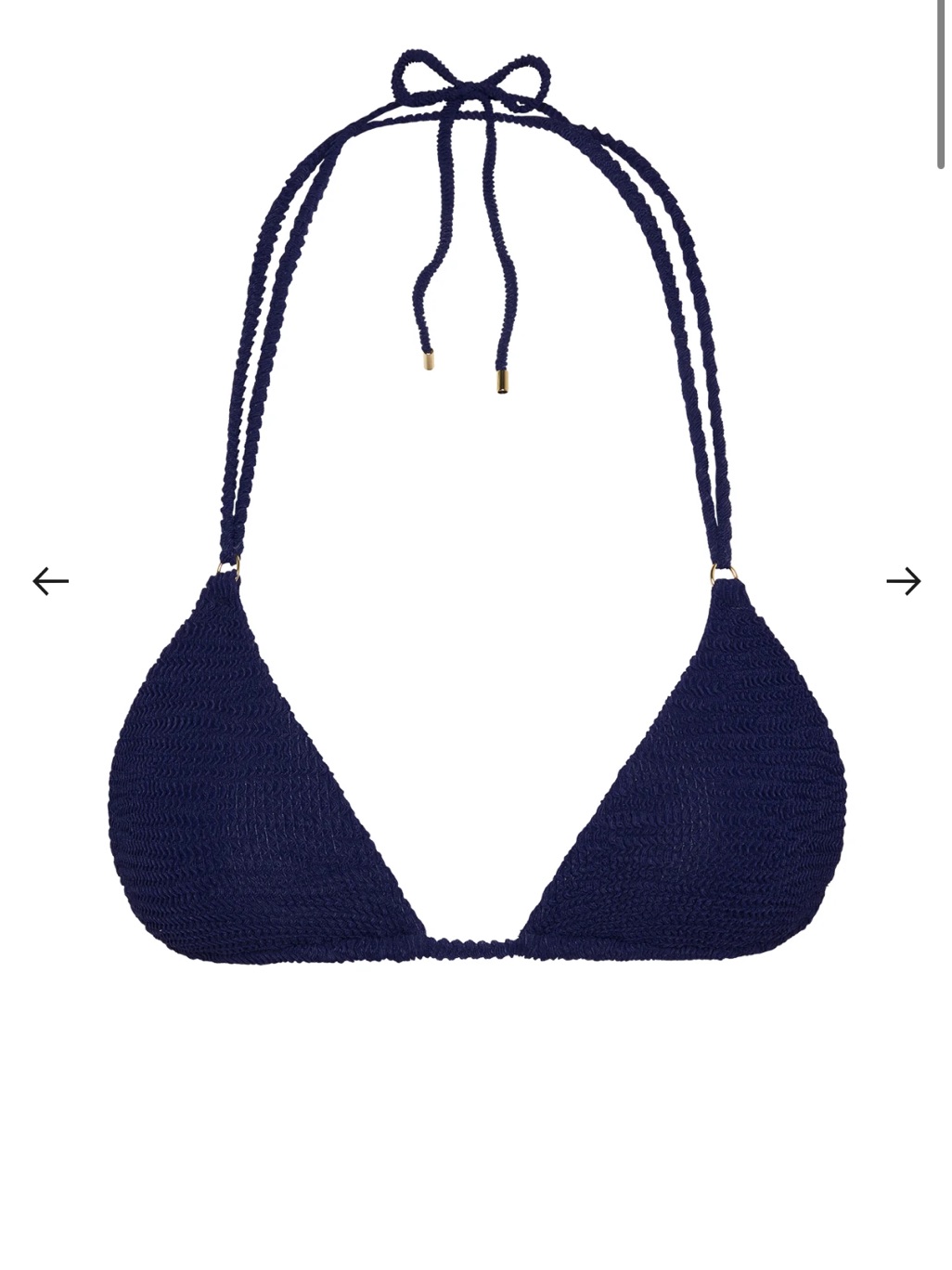 Monday Swimwear Navy Crochet Triangle Bikini Top